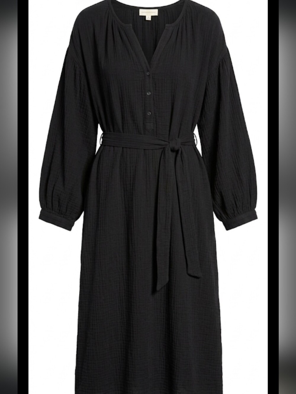 Universal Thread Black Button-Front Belted Midi Dress, NWOT - Picture 2 of 3